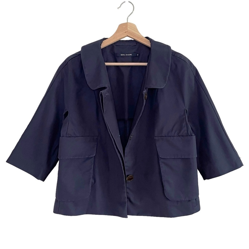 Sofie D’hoore Boxy Cropped Button Front Cotton Ja… - image 2